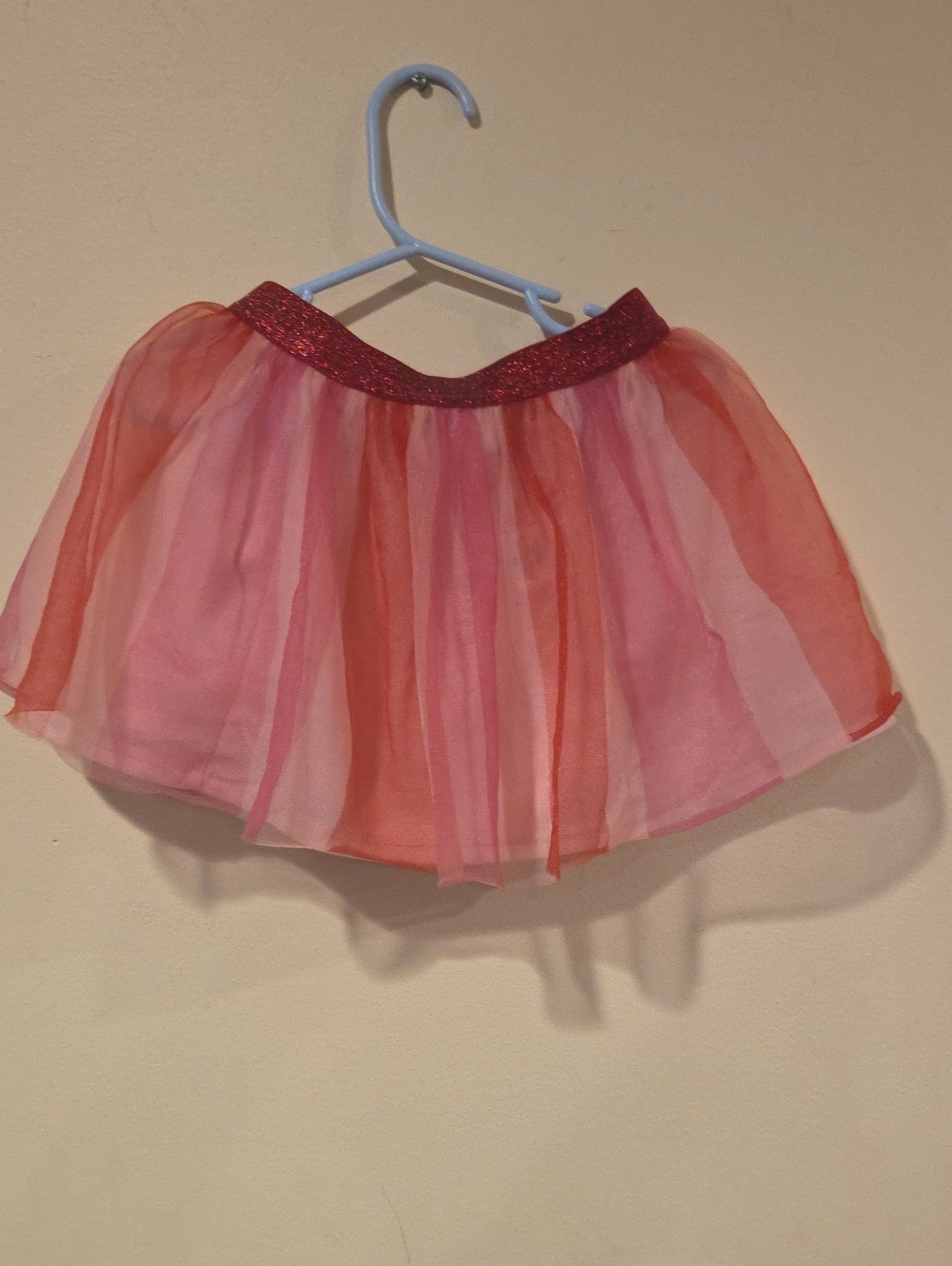 Girls Pink Glitter Waist Tulle Skirt